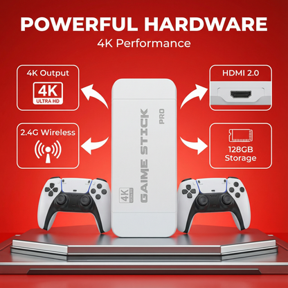 RETRO GAME STICK PRO 60,000 + CLASSIC GAMES + 2 FREE WIRELESS CONTROLLERS | PLUG INTO ANY TV & PLAY INSTANTLY
